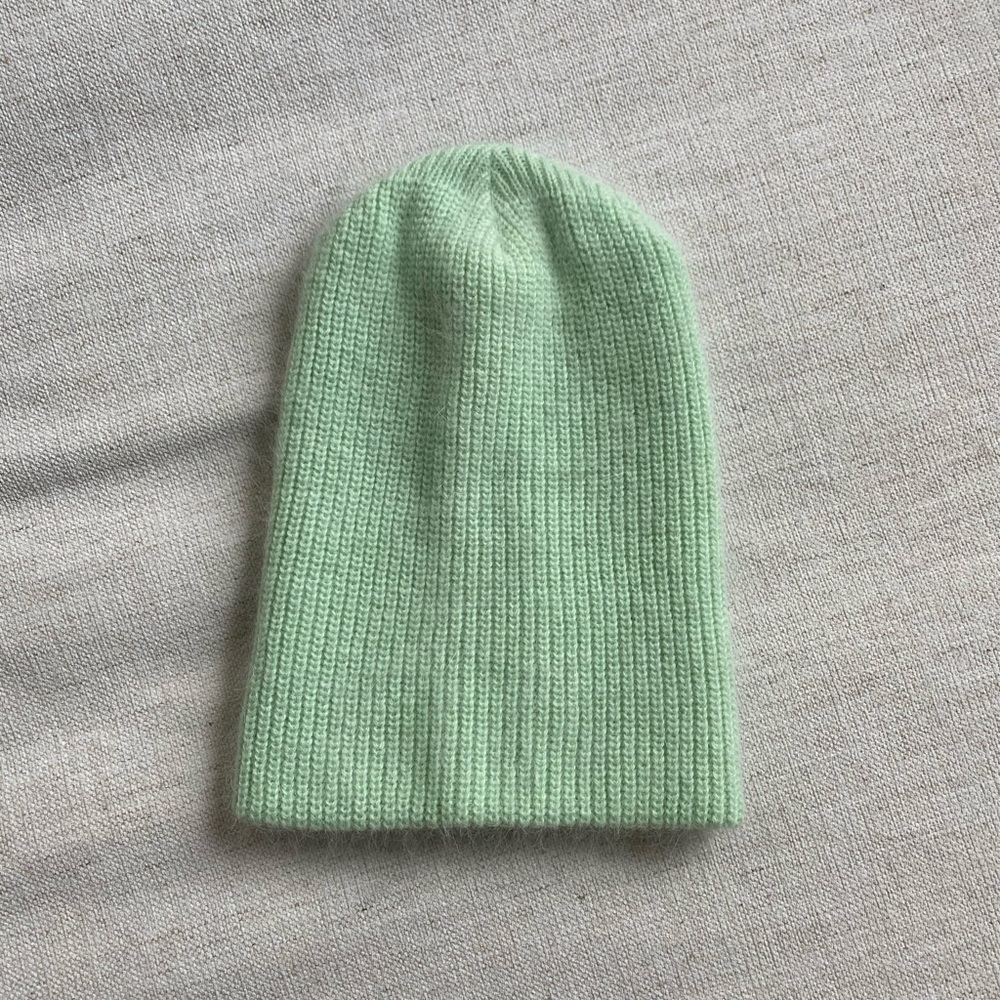 Mint Green Fuzzy Beanie